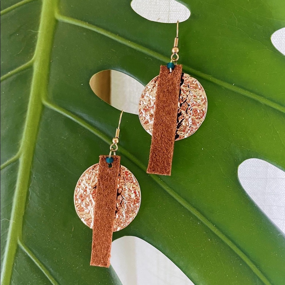 Handmade Earrings | Leather & Metal
